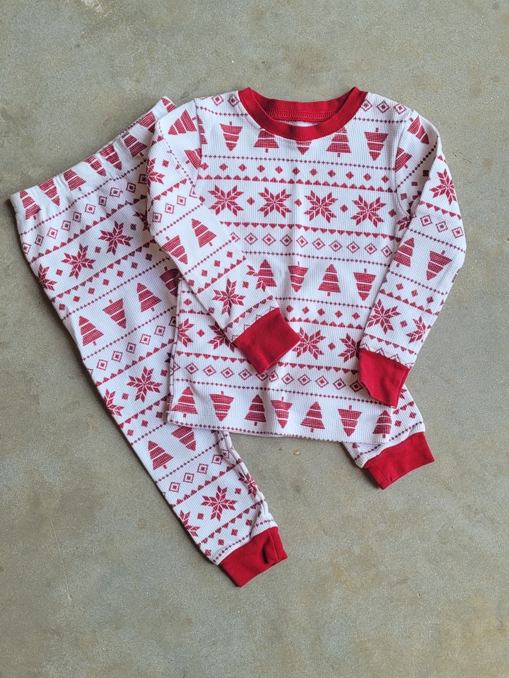 Carter's Red and White Holiday Tree Print Pajama Set